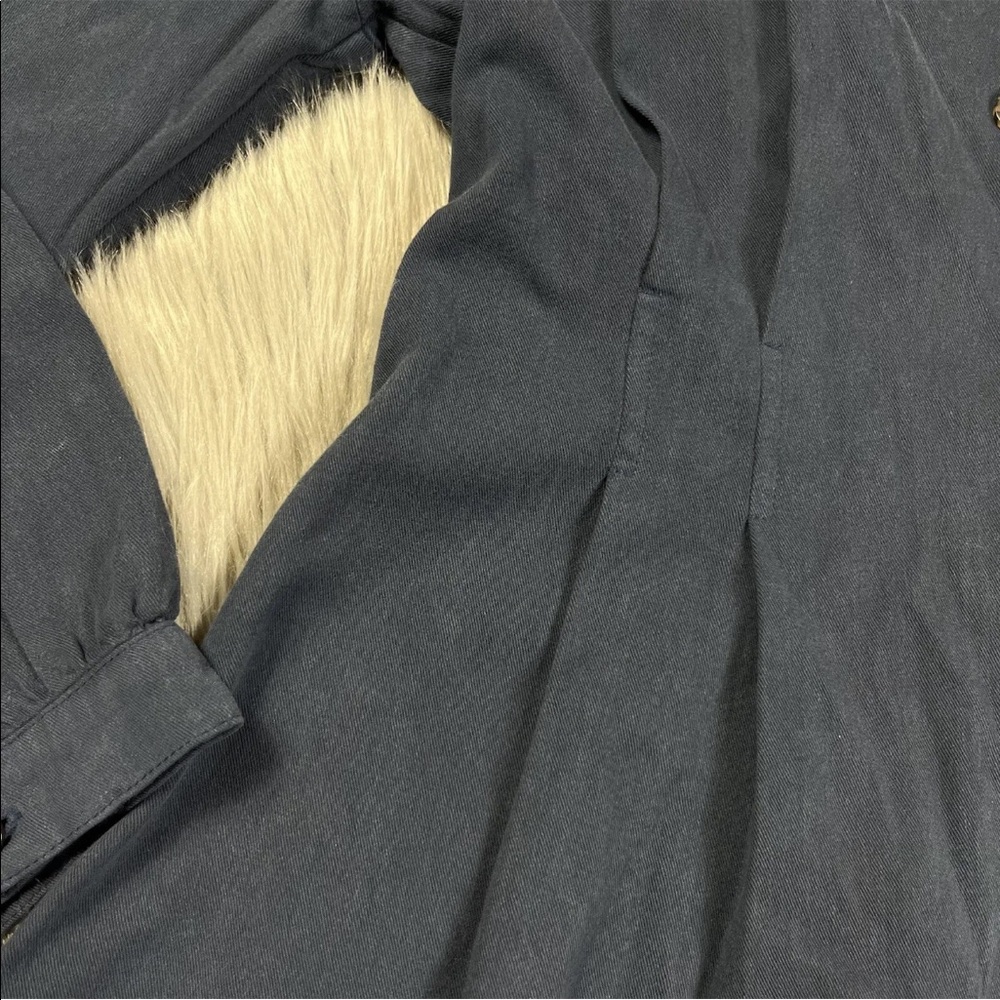 Madewell (Re)sponsible Long Sleeve Blue Button Front Mini Dress - Picture 4 of 13